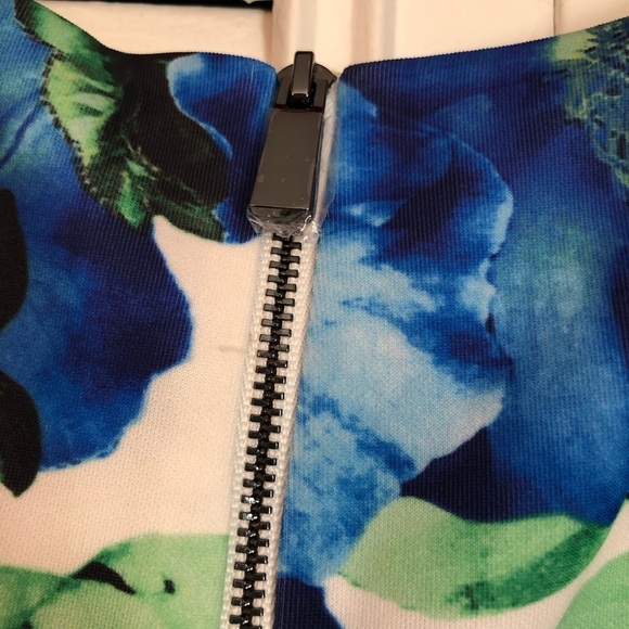 VINCE CAMUTO Sleeveless sheath dress floral blue green spring Easter party Sz 10 - Picture 11 of 15